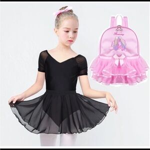 Cute Ballet Tutu Dress Dance Kits, Girls Personalized Waterproof Backpack Bag